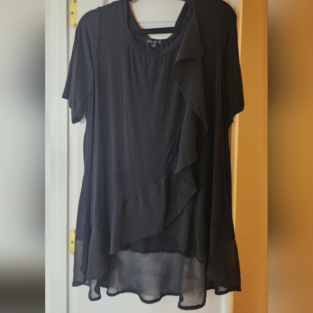 Lane Bryant Black Short Sleeve Blouse